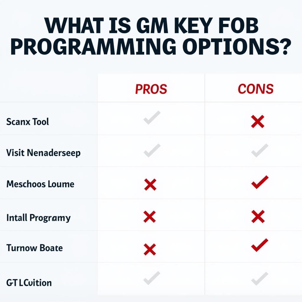 GM Key Fob Programming Options