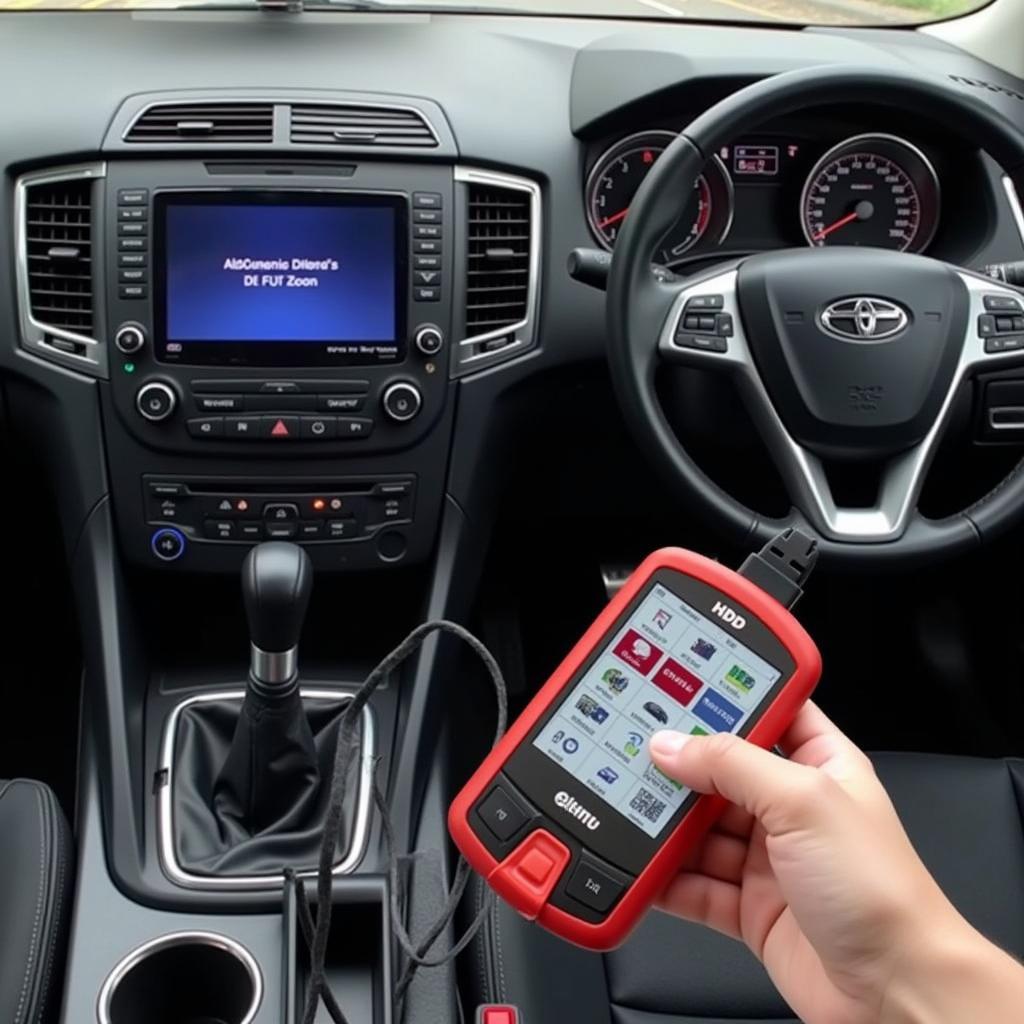 HDD Smart Scan Tool Connected to Car