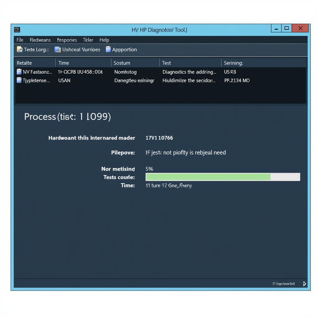 HP Diagnostic Tool Running a Test