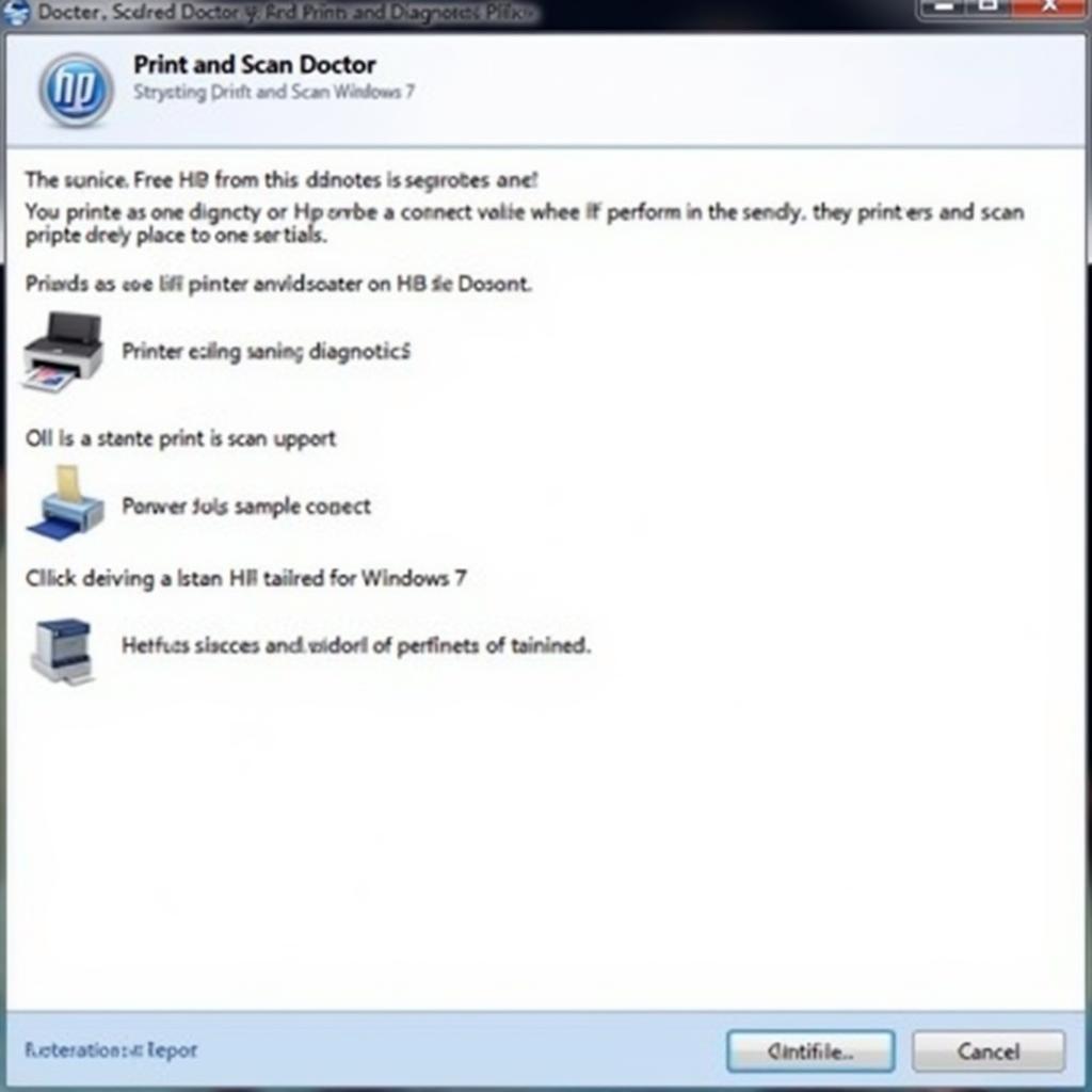 HP Print and Scan Doctor Interface on Windows 7