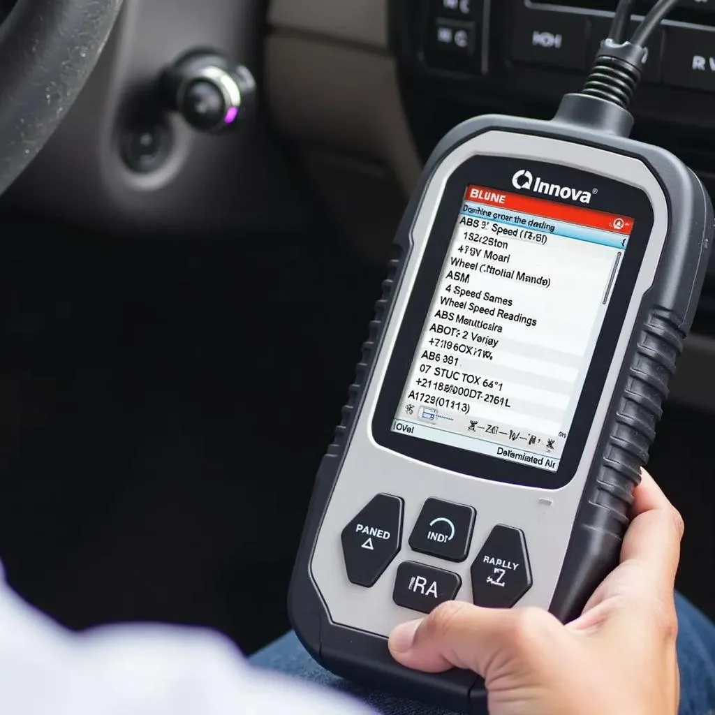 Innova CanOBD2 tool diagnosing ABS system