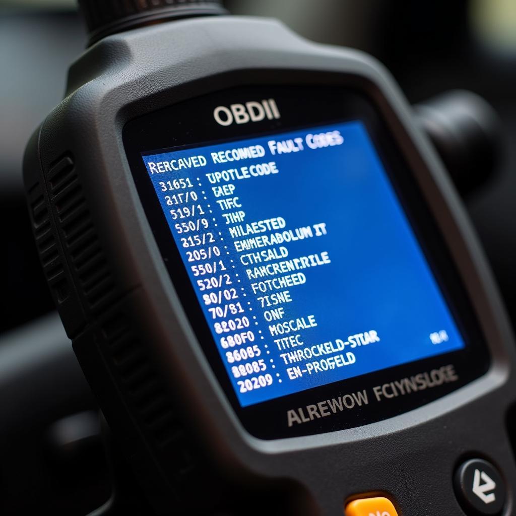 jeep fault codes list on obdii scanner