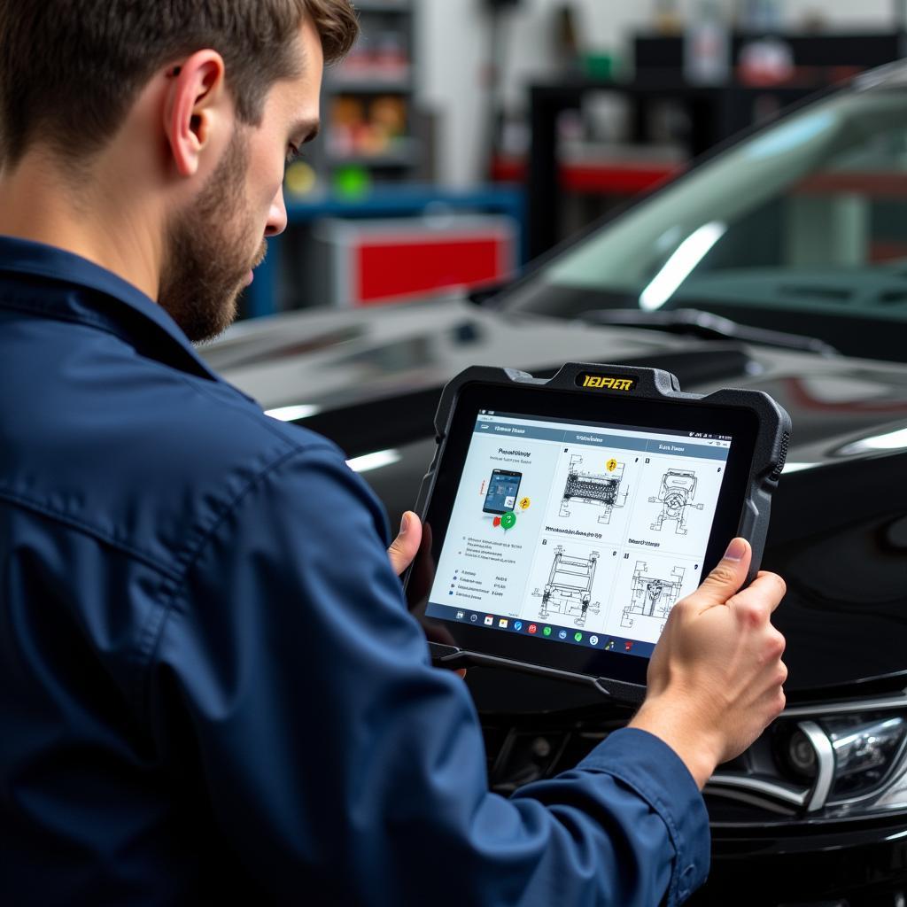 Mechanic Using Diagnostic Software