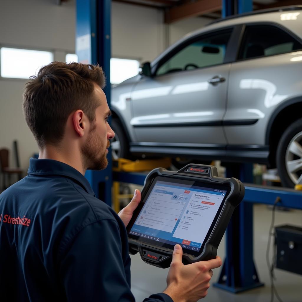 Mechanic Using Diagnostic Tool