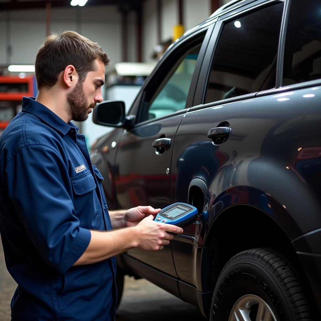 Mechanic Using Ford Scan Tool