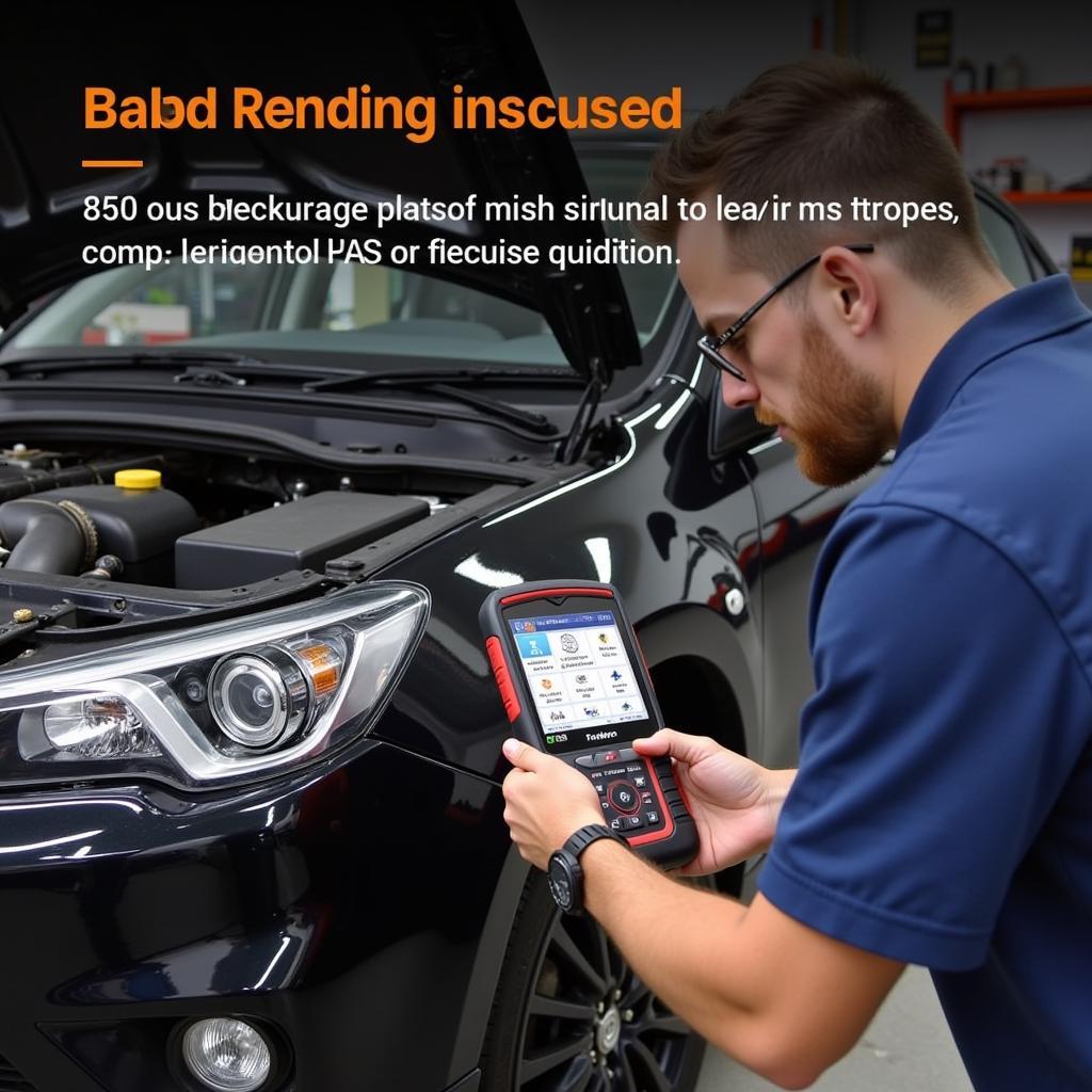 Mechanic using the Foxwell 630 in a garage