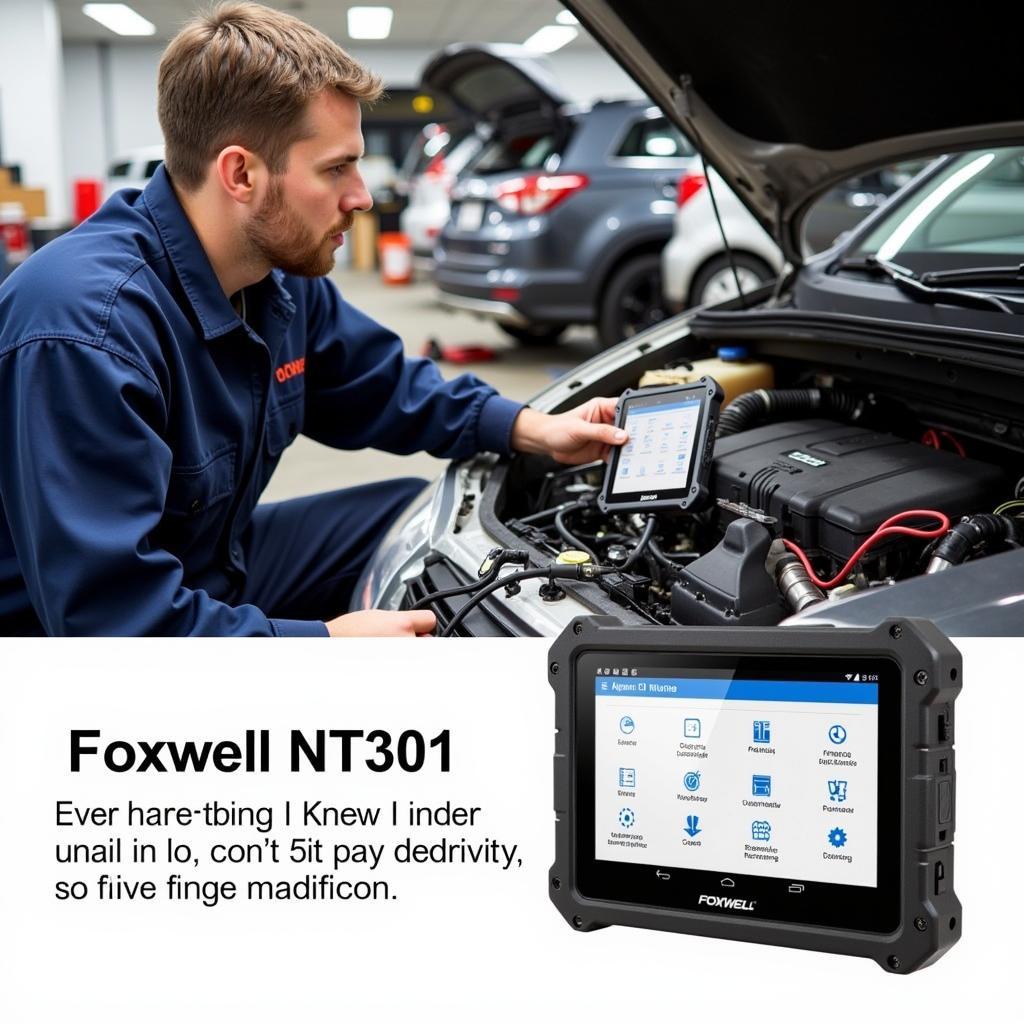 Mechanic Using Foxwell NT301 on a Car