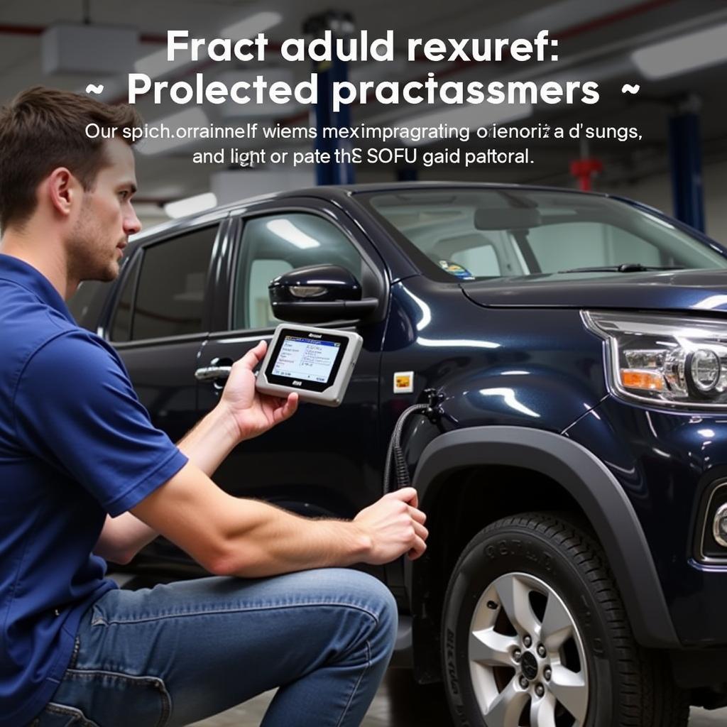 Mechanic Using Foxwell NT301 Scanner in Workshop