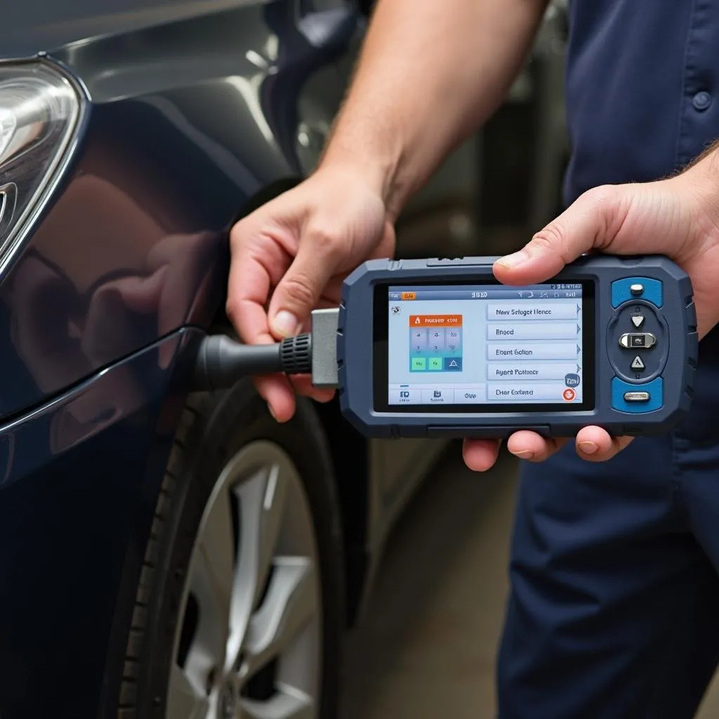 Mechanic Using Innova 3130c on a Vehicle