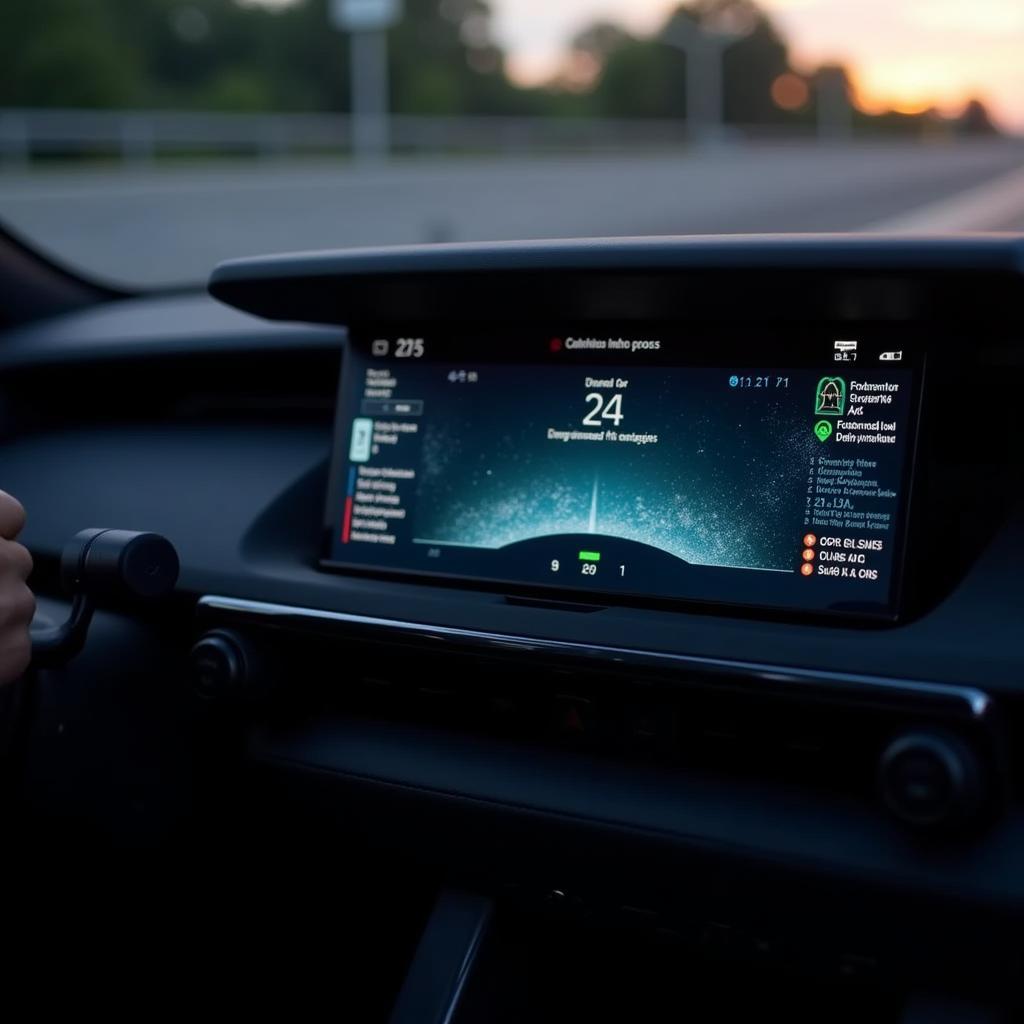 Modern Car Dashboard with Digital Display