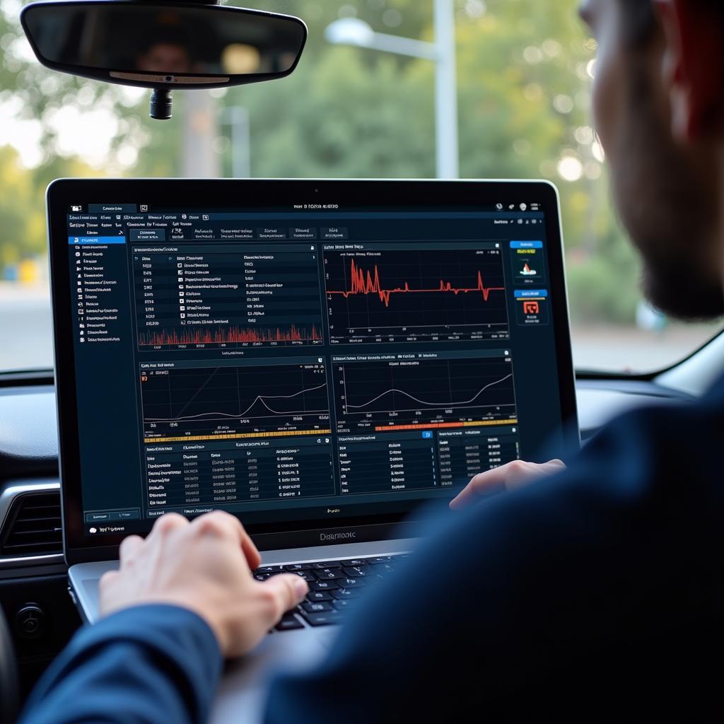 Modern Diagnostic Software Interface on a Laptop