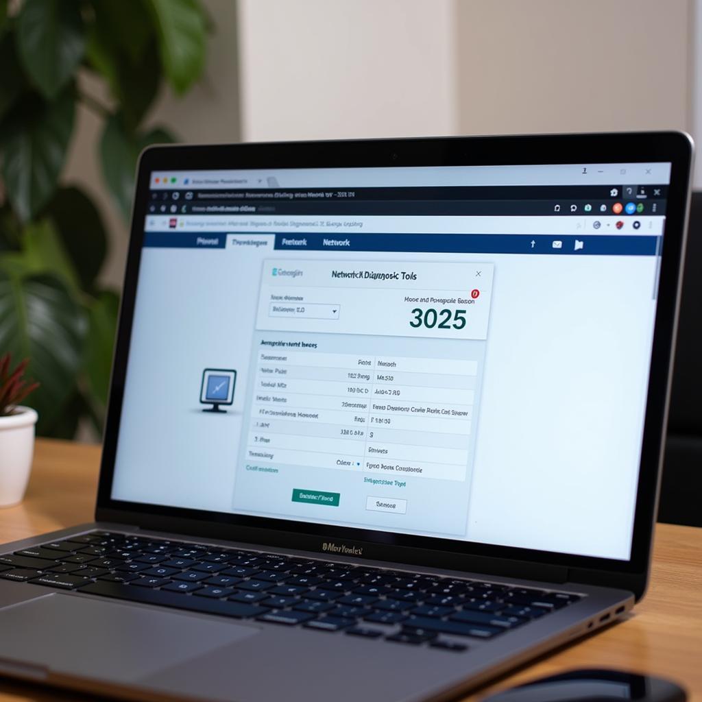 Network Diagnostics Tool on Laptop Screen