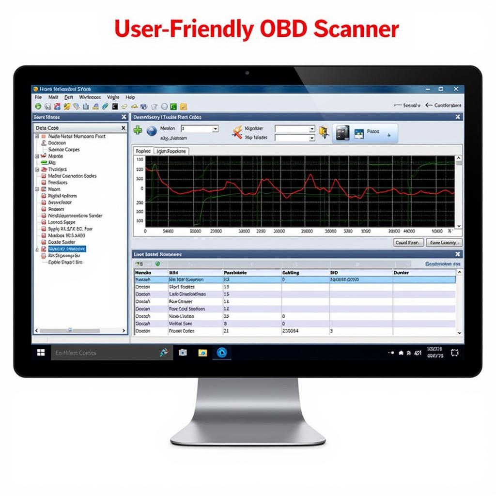 Computer screen showing OBD software interface