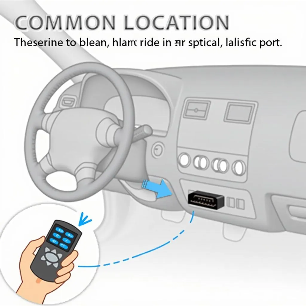 Location of OBD-II port in a vehicle