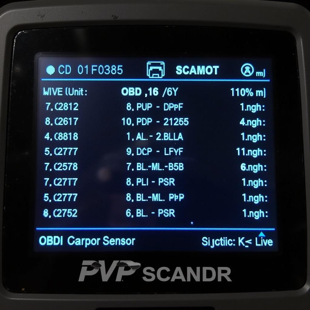 OBD2 Scanner Displaying Live Data