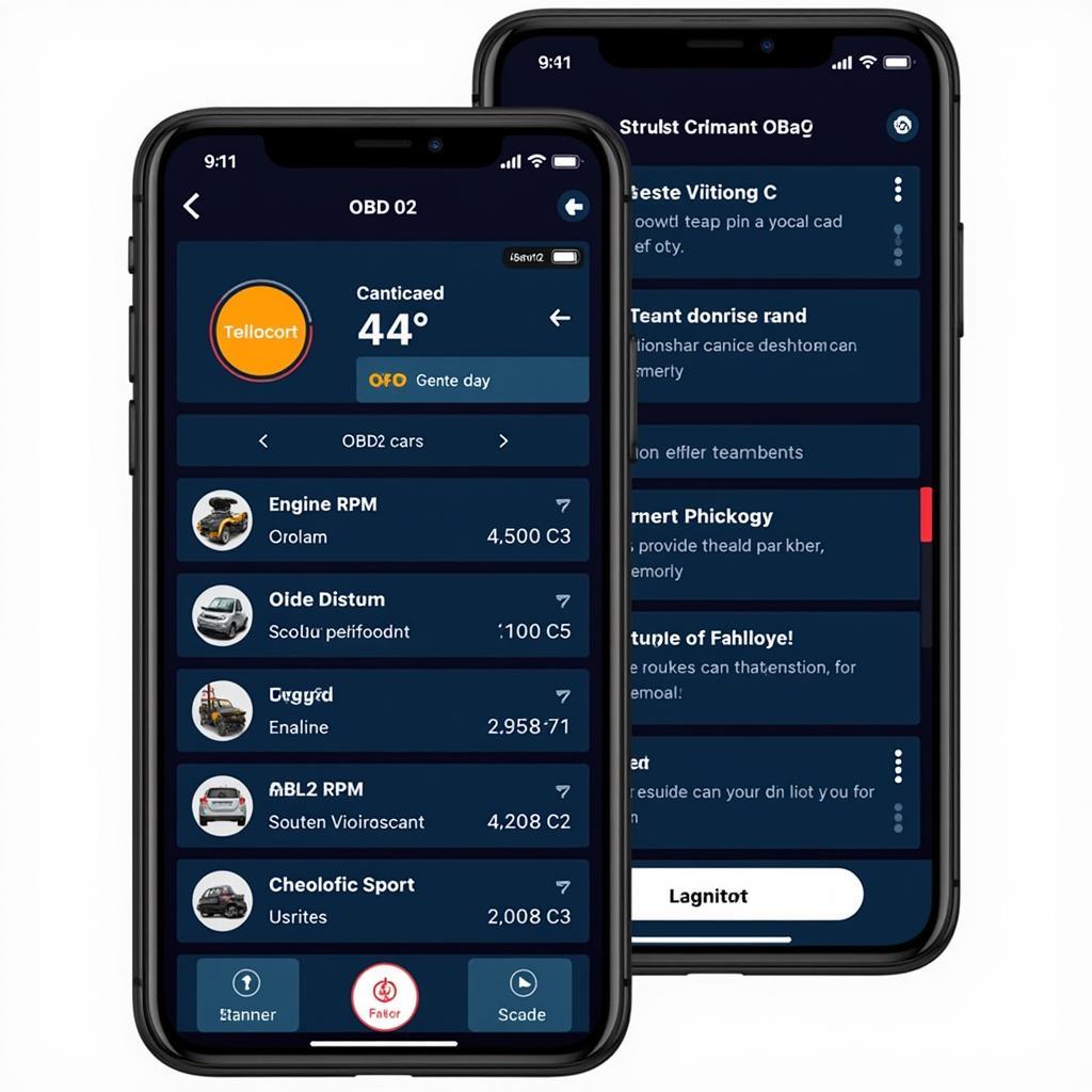 OBD2 Software Displaying Diagnostic Data