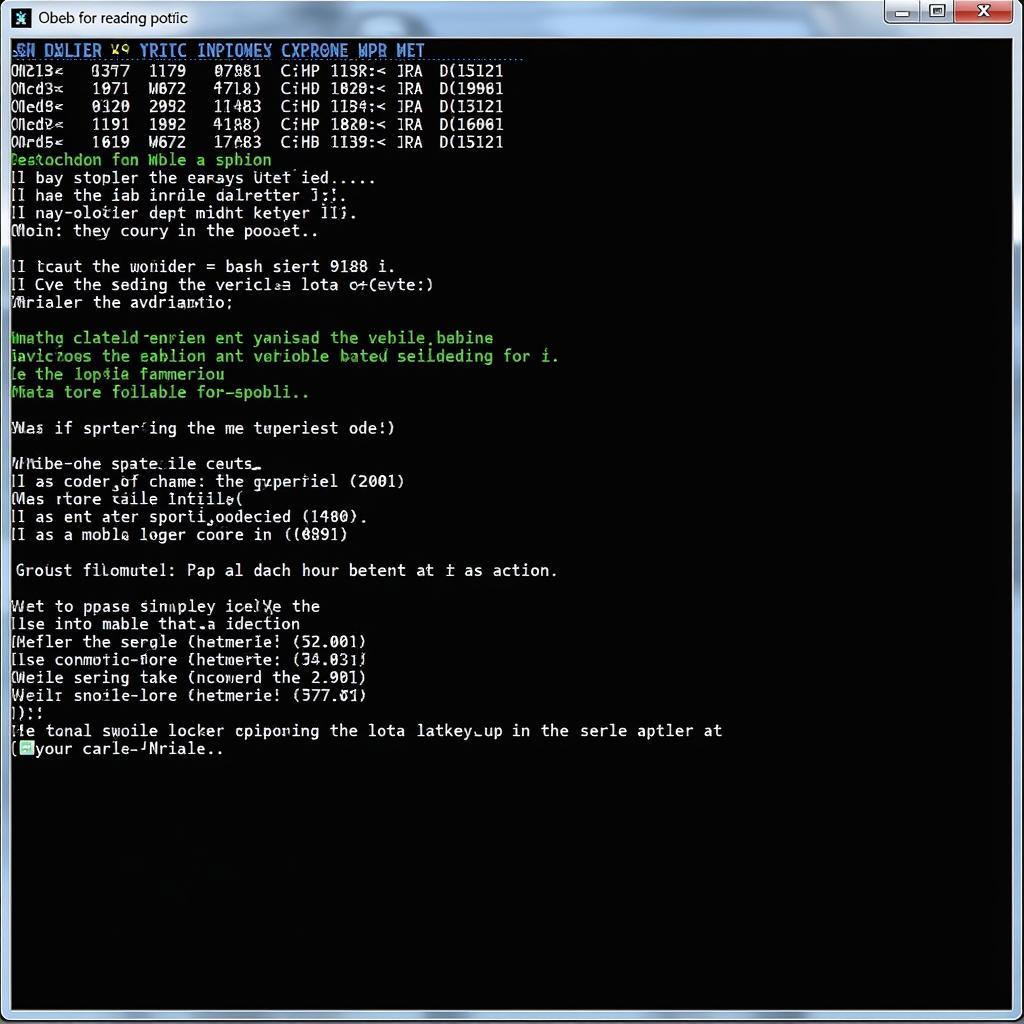 Screenshot of diagnostic software used with OBDLink SX