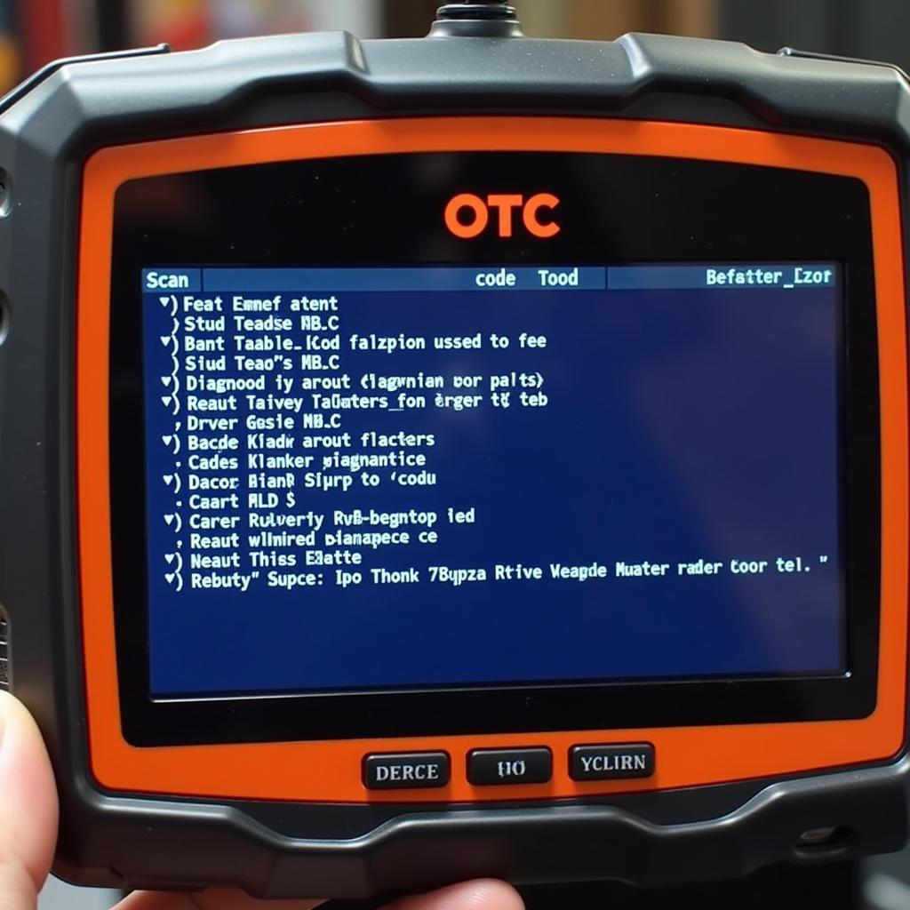 OTC Scan Tool Displaying Diagnostic Trouble Codes