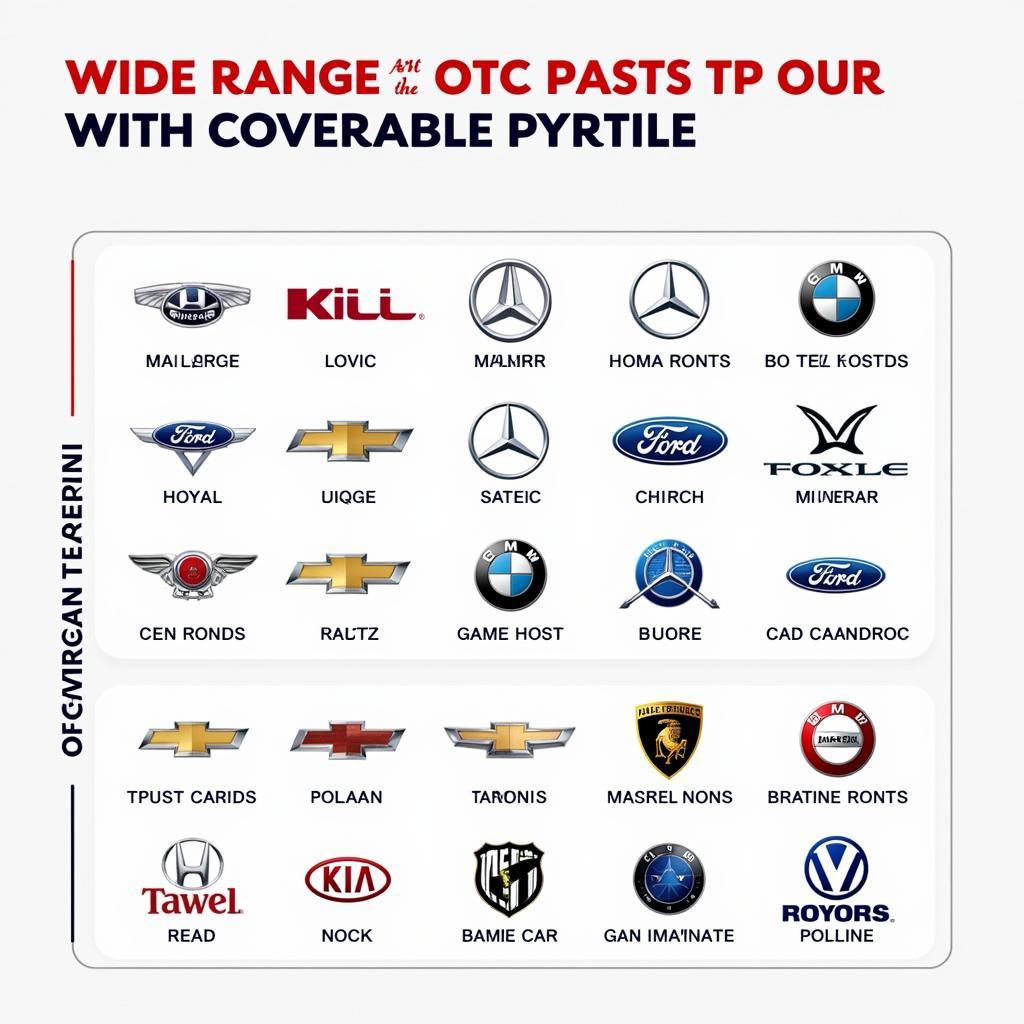 OTC scan tool compatibility chart for different car makes