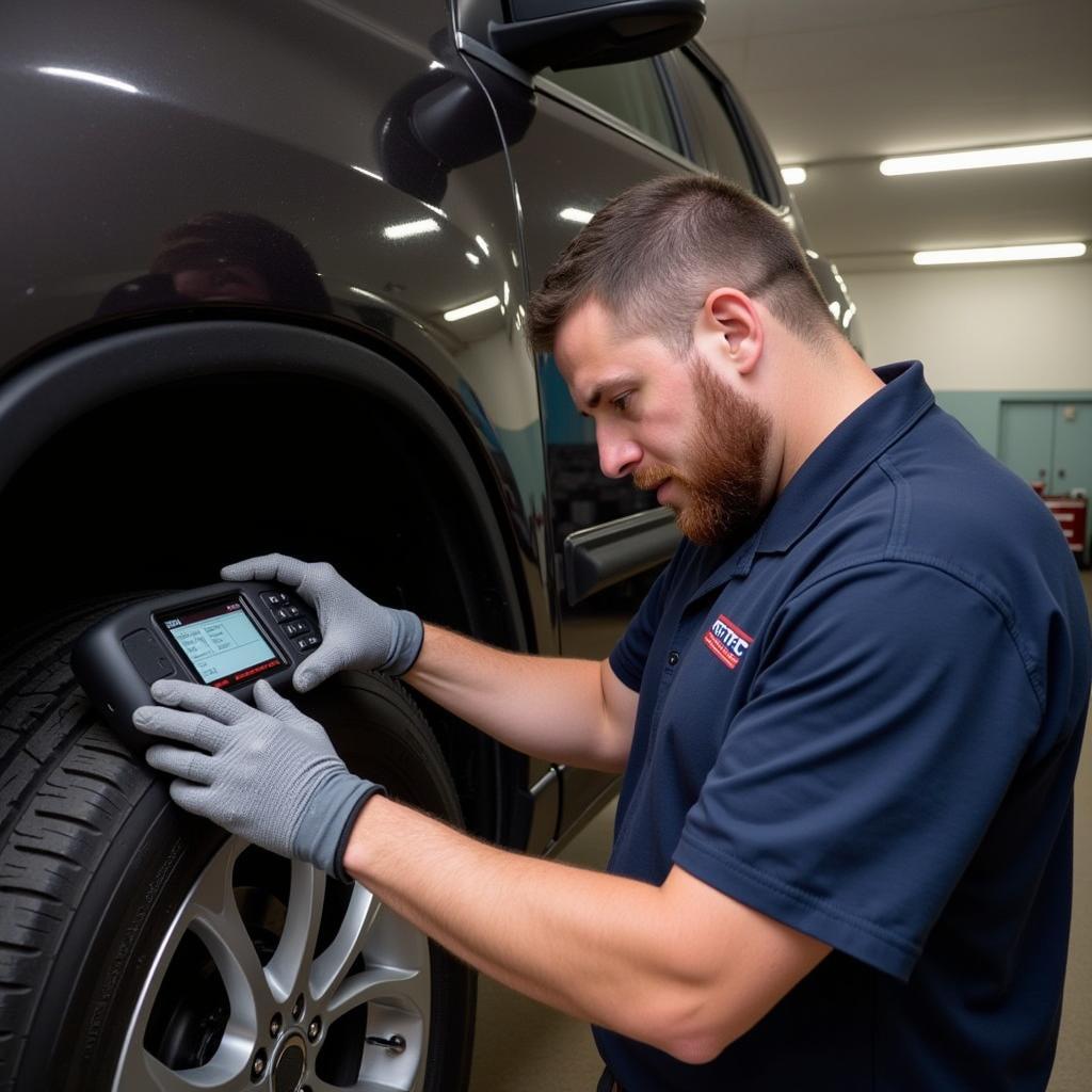 Mechanic Using OTC Tech II