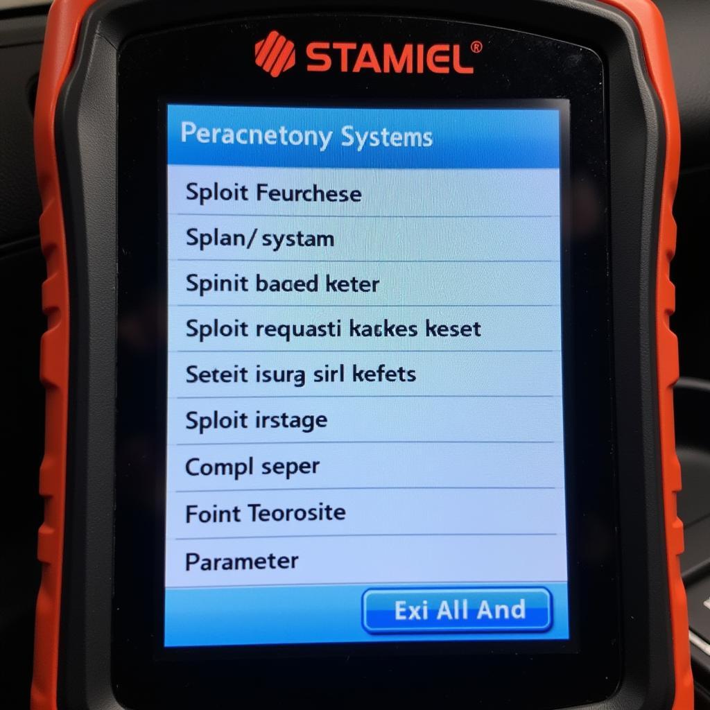 Parameter reset options on scan tool