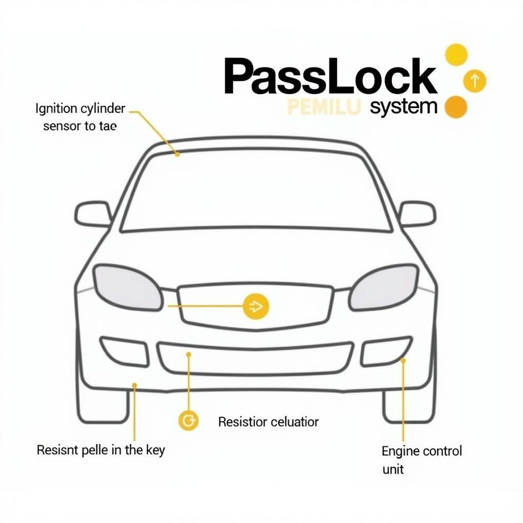 Diagram of car ignition with PassLock components highlighted