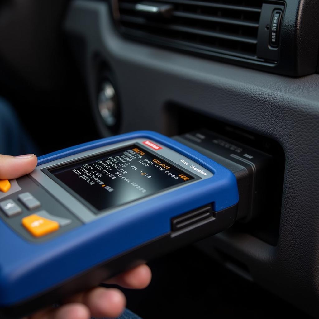 Pre-diagnostic tool connected to a car's OBD-II port