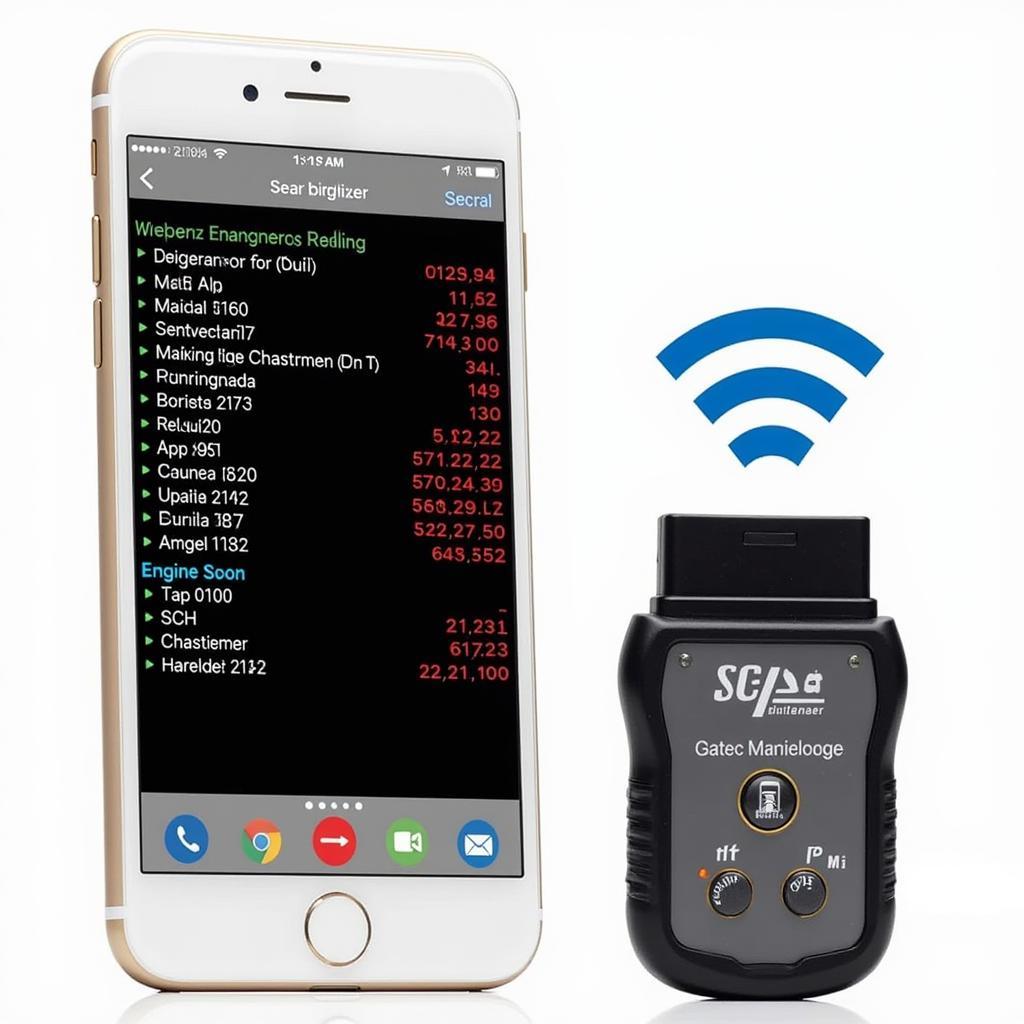 Smartphone Displaying 2014 Lexus ES Diagnostic Data via Bluetooth Scan Tool