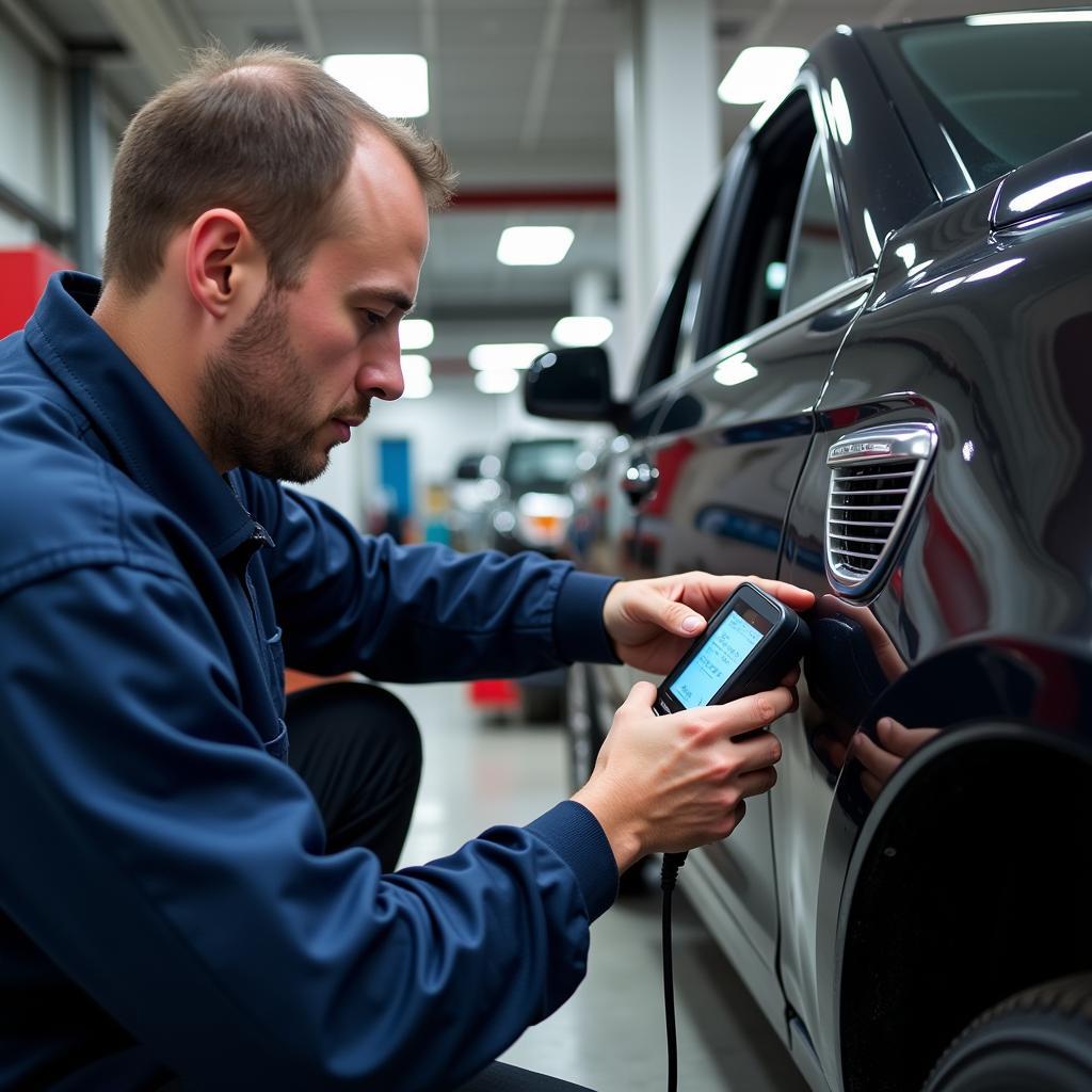 Technician Using Diagnostic Scanner