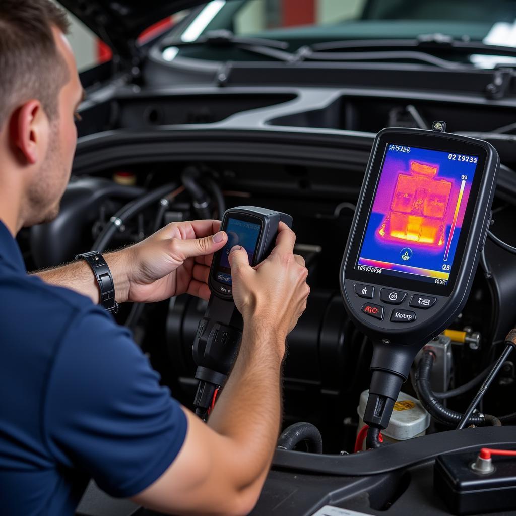 Technician Using a Thermographic Camera