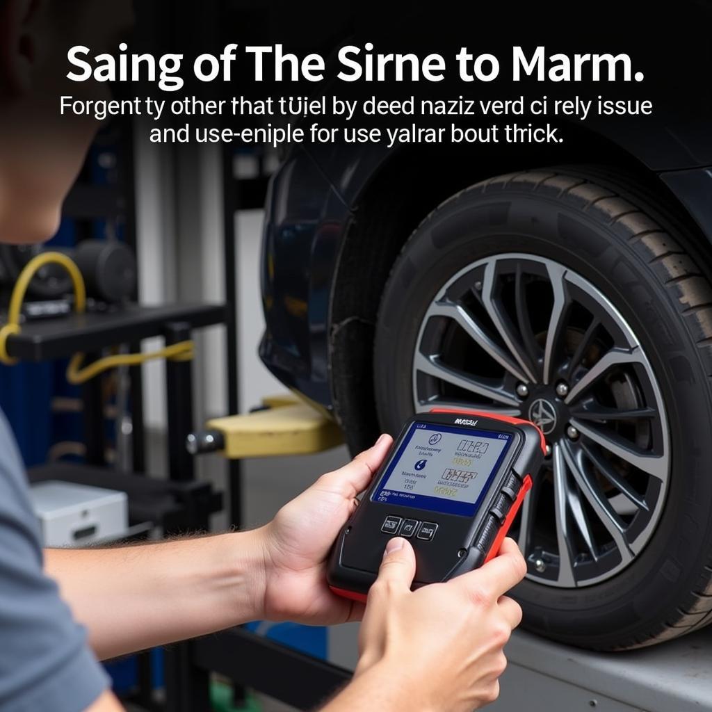 Mechanic Using TS401 TPMS Tool