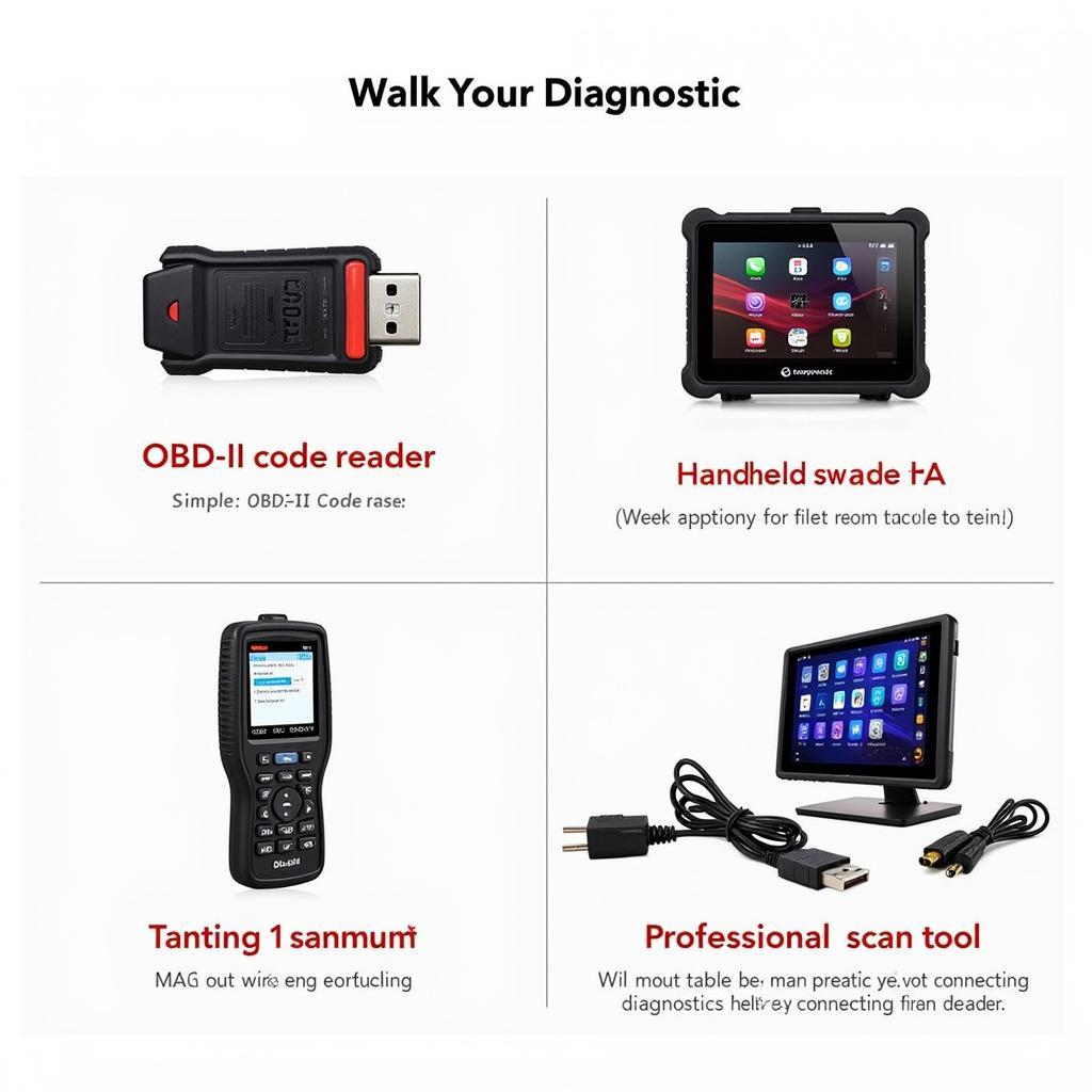 Various types of automotive diagnostic tools