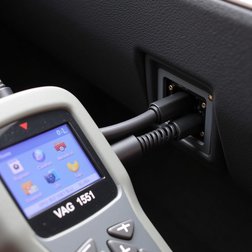 VAG 1551 Scan Tool Connected to Car's OBD-II Port