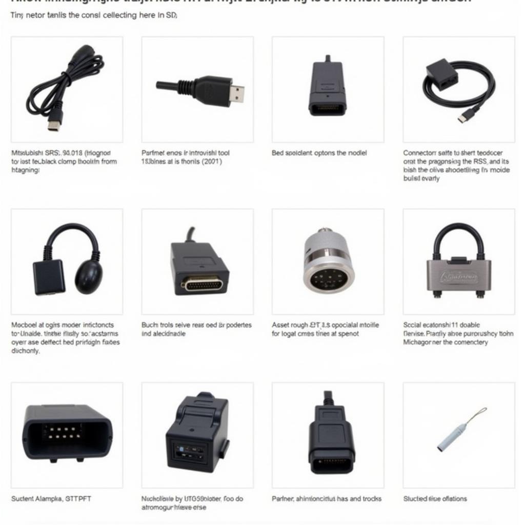 Mitsubishi SRS Diagnostic Tools and Connectors