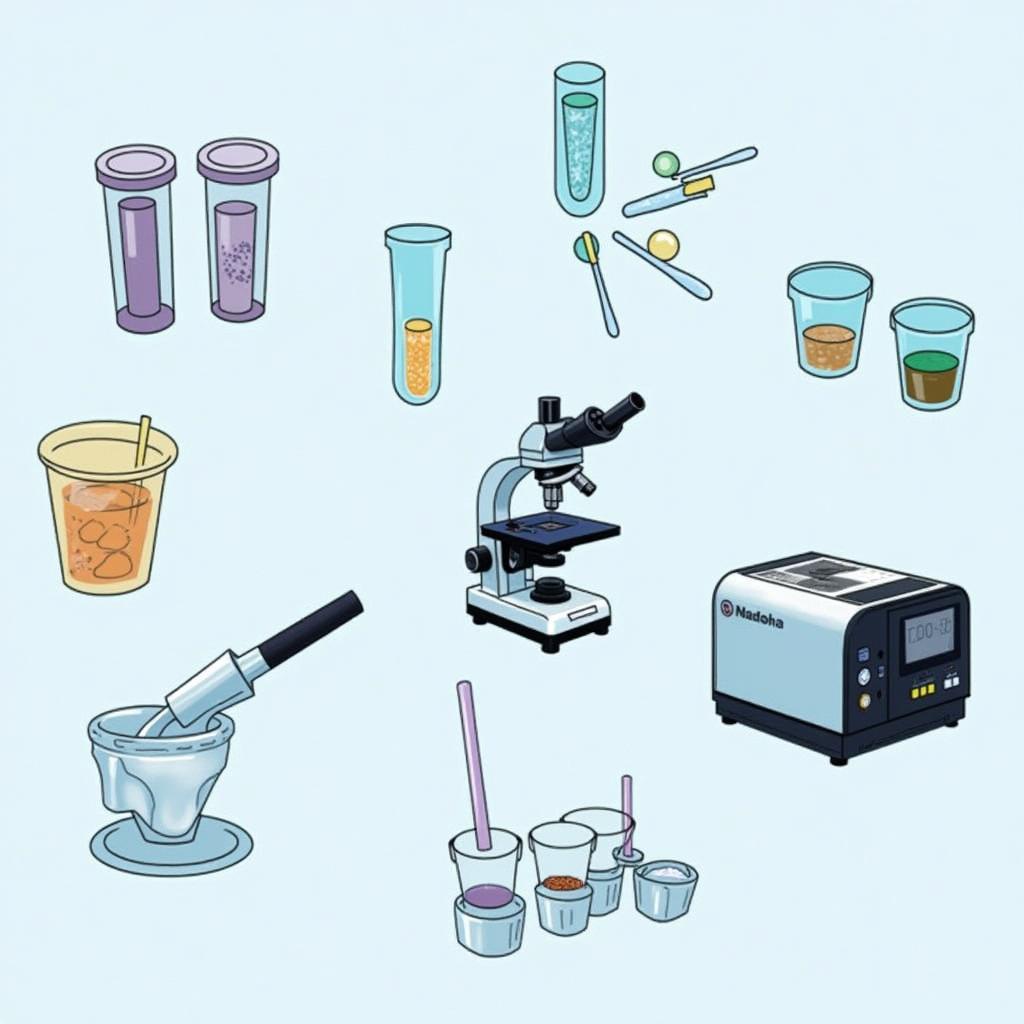 Various Urinalysis Tools Displayed