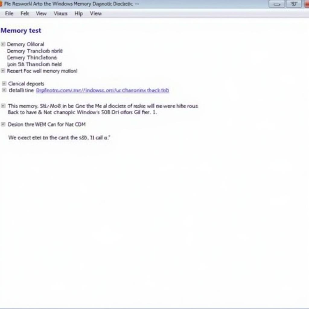 Windows Memory Diagnostic Tool Results