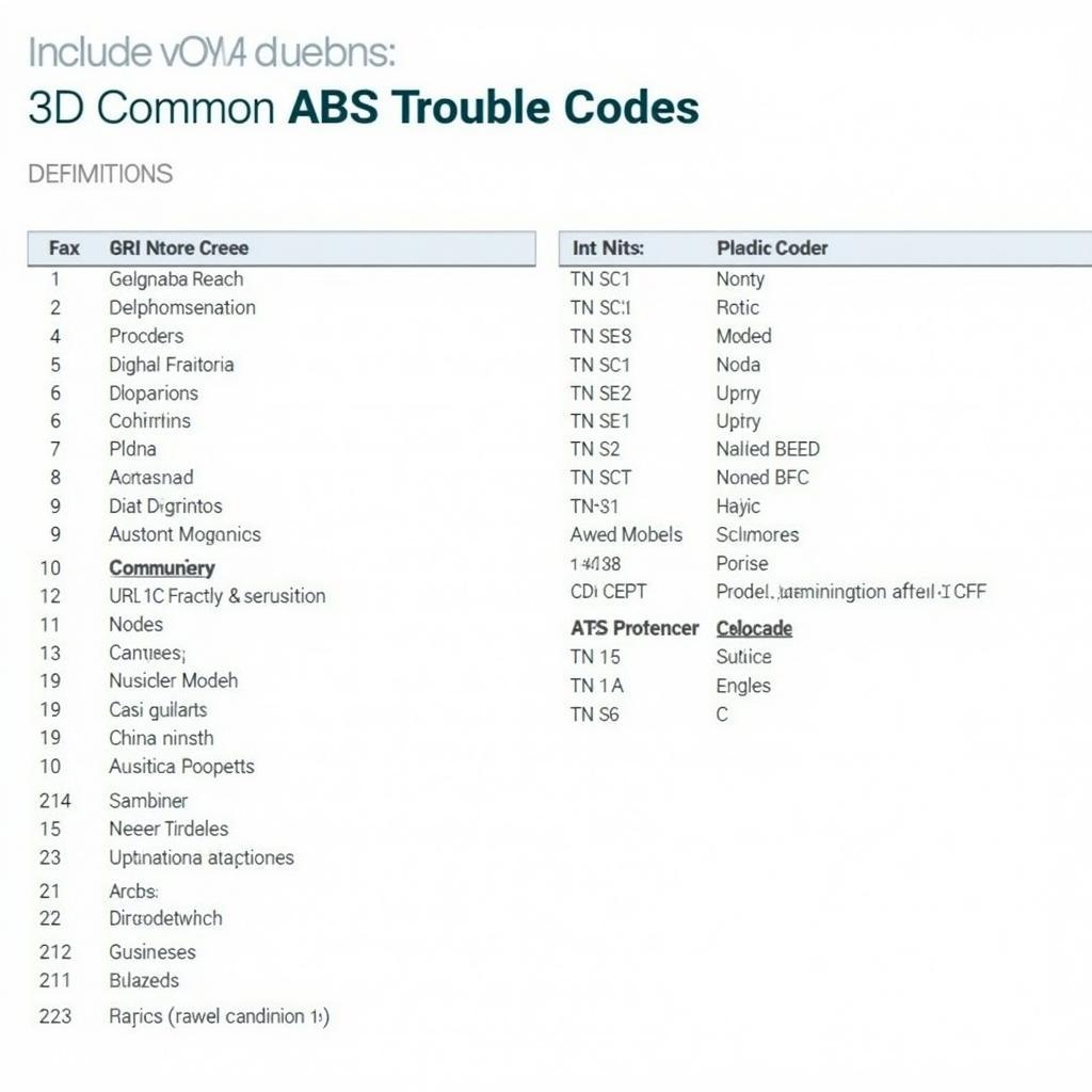 ABS Trouble Codes and Their Definitions on O'Reilly Auto