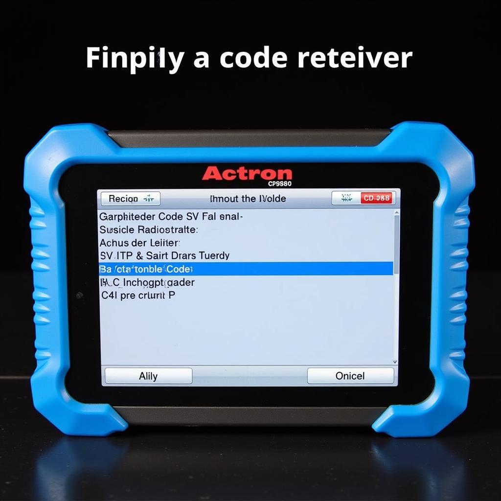 Actron CP9580 Displaying Diagnostic Trouble Codes