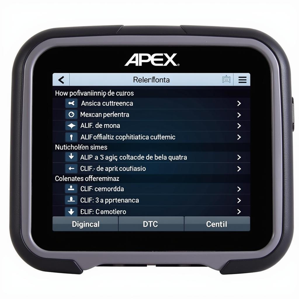 Apex Spanish Diagnostic Tool Displaying Diagnostic Trouble Codes