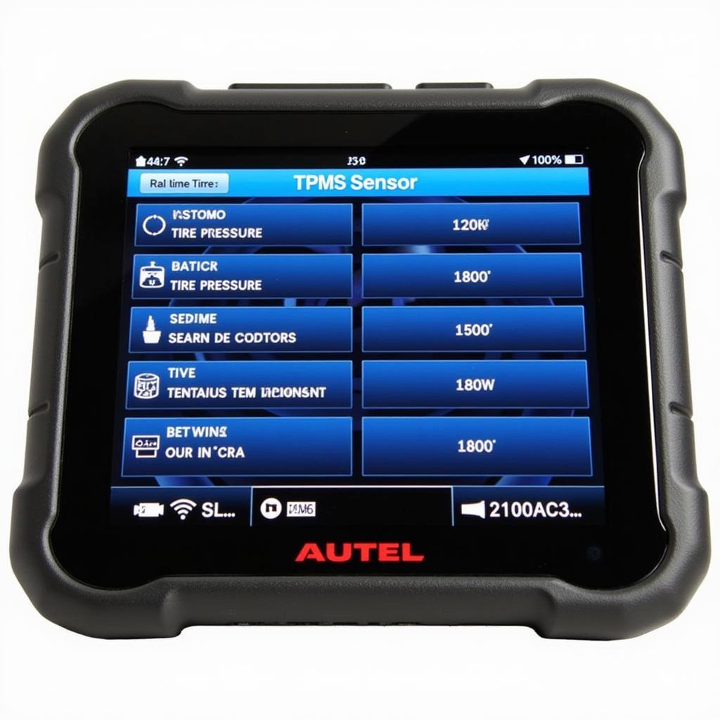 Autel TPMS tool screen showing tire pressure sensor readings