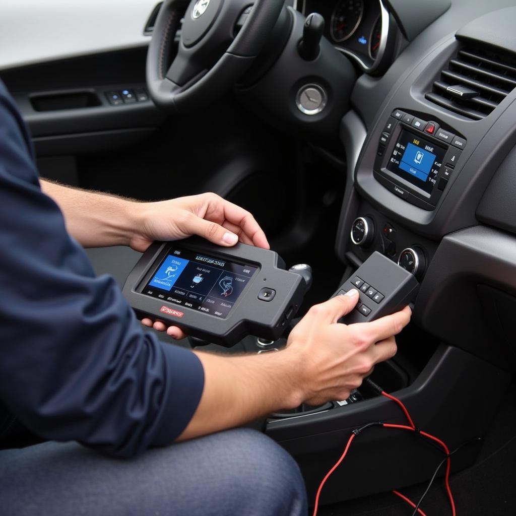 Autocom Diagnostic Tool Performing Actuator Test on a Car