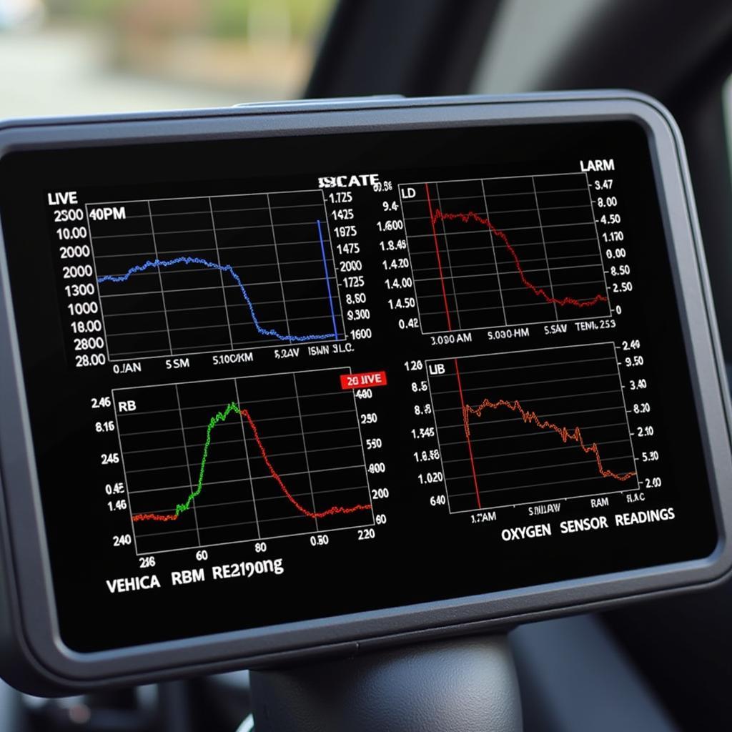 Automotive Scan Tool Displaying Live Data Graphs