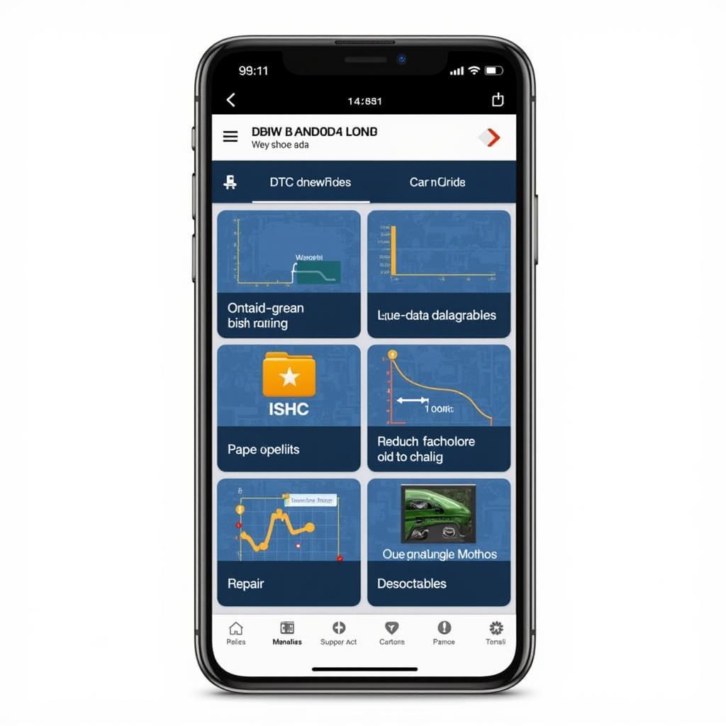 BMW OBD2 Software Interface on a Smartphone