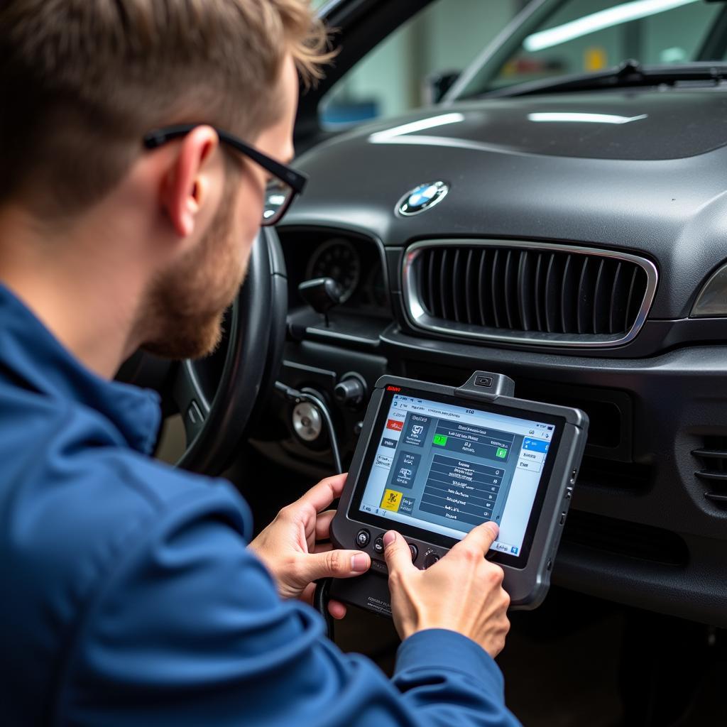 BMW Scan Tool in Use