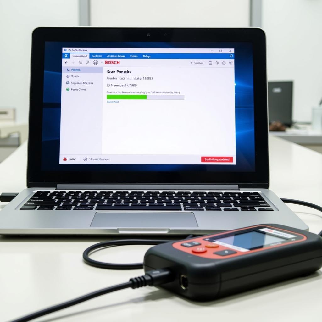Bosch Scan Tool Software Update Process on Laptop