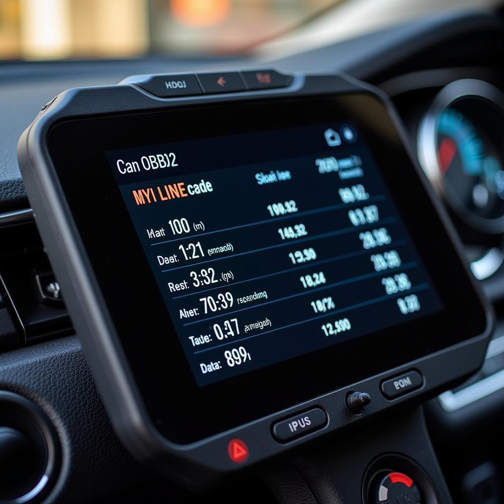 OBD2 Diagnostic Tool Displaying Data