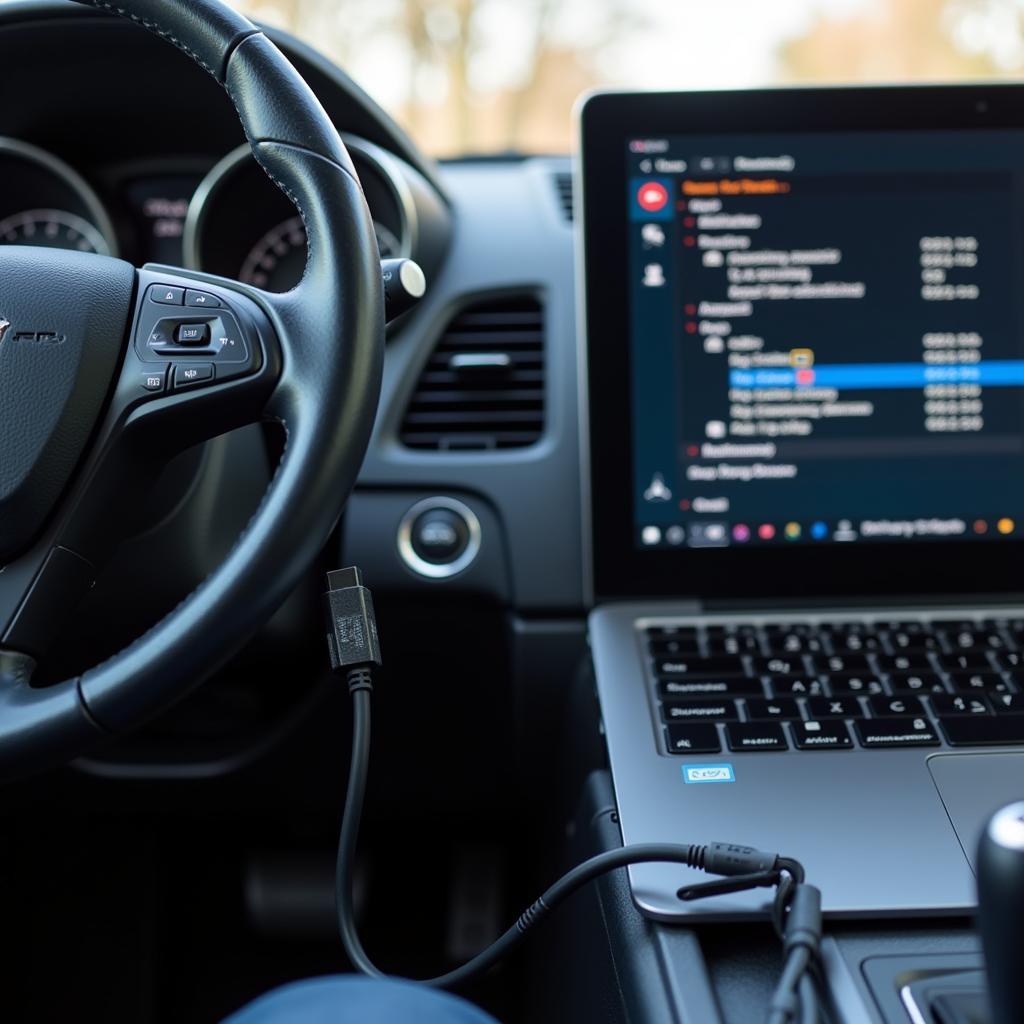 Car Connected to PC Scanner