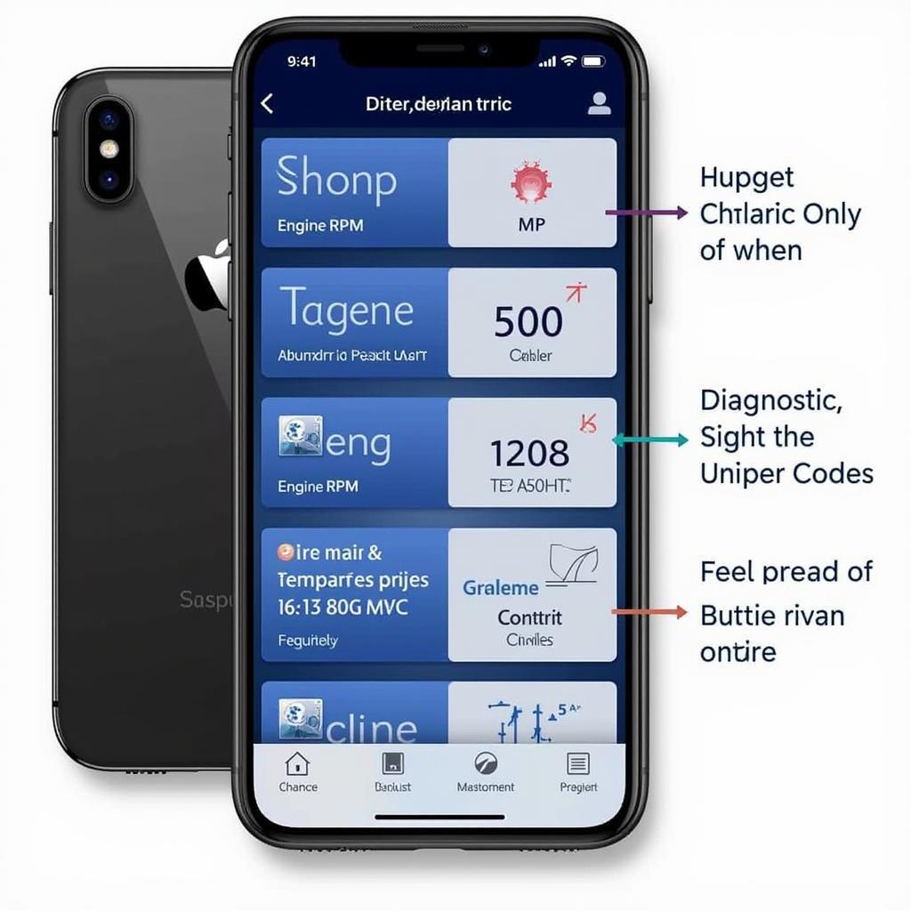 Car Diagnostic App Interface on iPhone