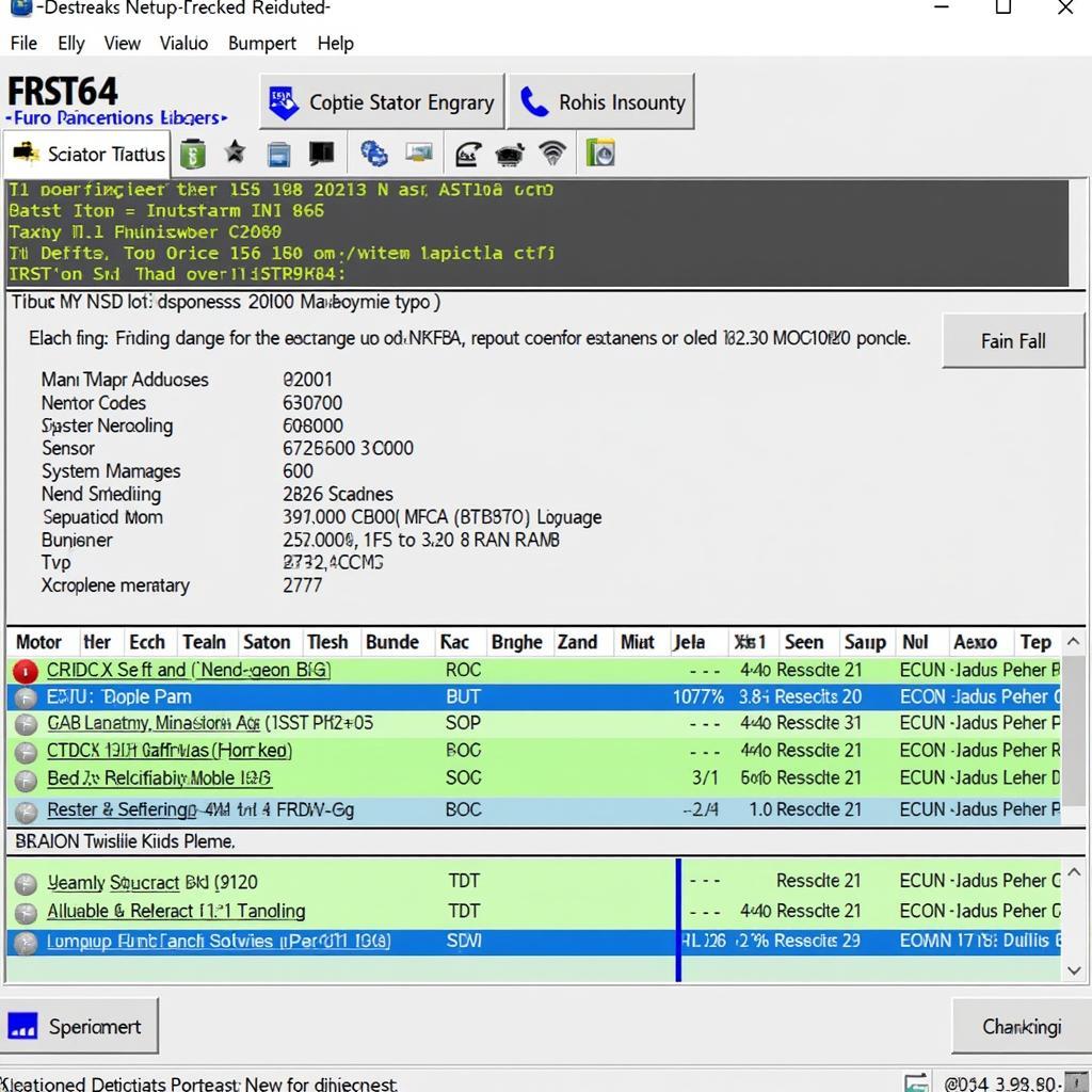 Car diagnostic report generated by FRST64