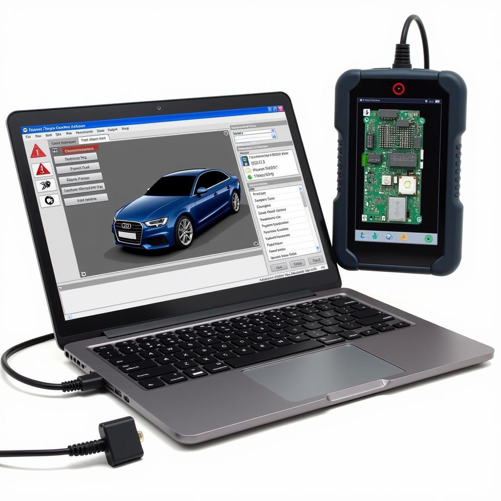 Car Diagnostic Software on Laptop Screen